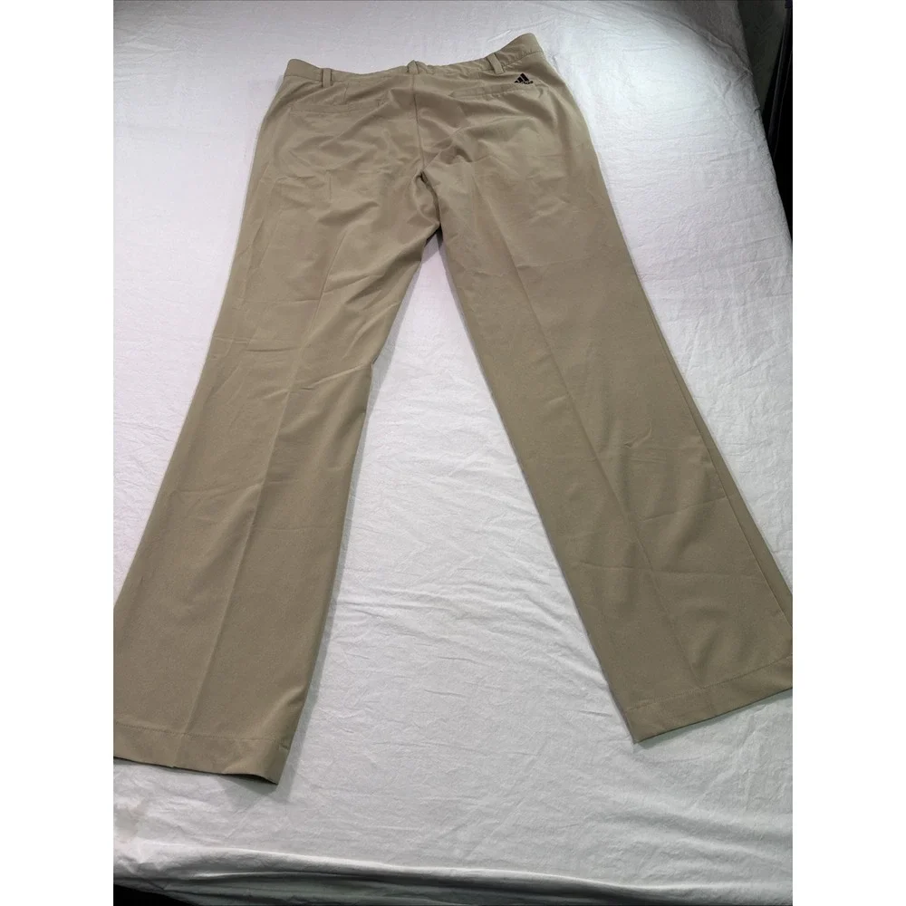 Adidas Pants Men 34x32  TAN Straight Golf Flat Front  Climacool PERFORMANCE